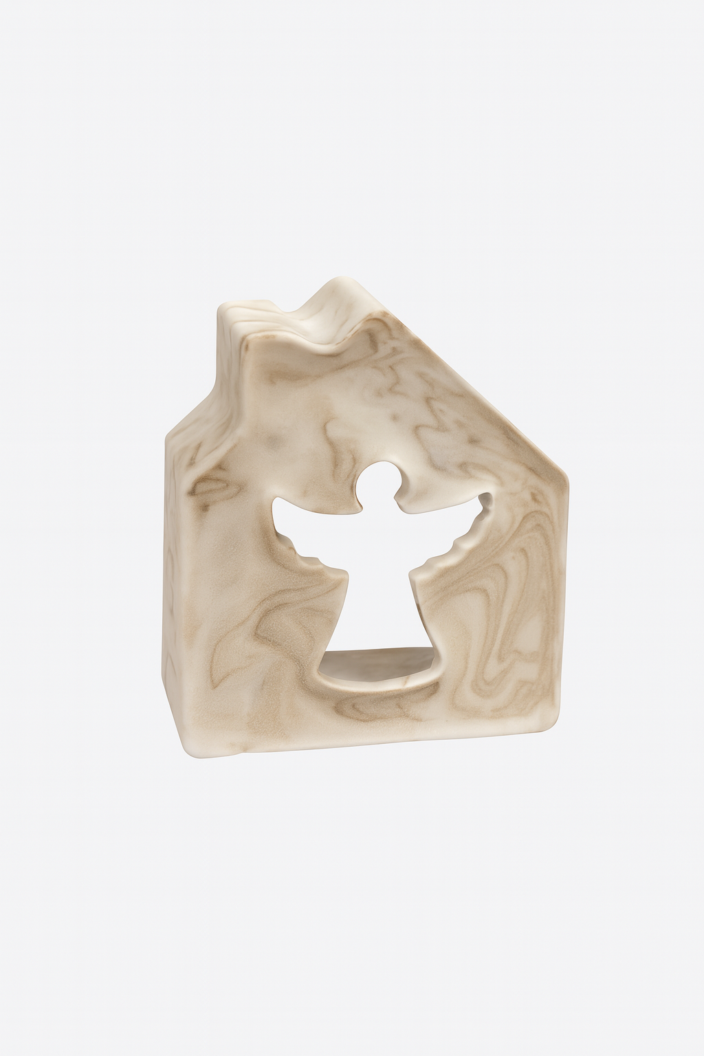 Håndlavet minihus med engel