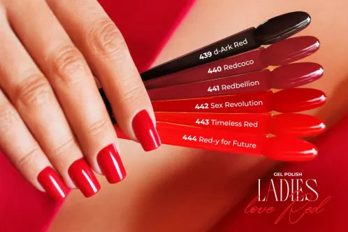 Gel polish Pack Ladies Love Red + Gel Polish Top Matte 8 ml + Gel Polish Top Oh! My Gloss 8 ml